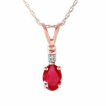 0.46 Carat 14K Rose Gold Pulse Natural Ruby Diamond Elegant Necklace 14&quot;-24&quot; - £236.18 GBP