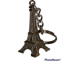 Paris 3D Keychain Eiffel Tower Charm Souvenir Collector Bronze Tone Novelty - £6.28 GBP