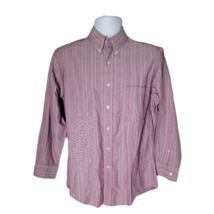 Van Heusen Button Up Shirt ~ Sz 16 32/33 ~ Purple  ~ Long Sleeve ~ Striped - £16.79 GBP