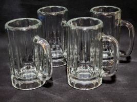 Libbey Glass 10 Panel Beer Mug Stein - 12 Ounce - Heavy Thick Glass - Set Of 4 - £31.12 GBP