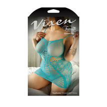 Fantasy Lingerie Vixen Euphoria Striped Net Dress Blue Queen Size - £27.13 GBP