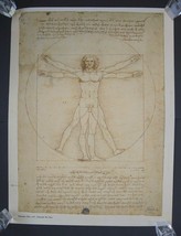 Leonardo Da Vinci Vitruvian Man Poster Printed In Great Britain 23.5 x 31.5 - £19.63 GBP