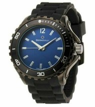 NEW Bernoulli 9801 Men&#39;s Griffin Blue Dial Jet Black Textured Silicone Watch hot - £14.96 GBP