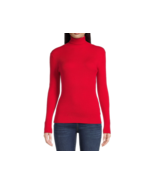 Time and Tru Women&#39;s Ribbed Knit Turtleneck Top Brilliant Red L (12-14) - $343.37 MXN