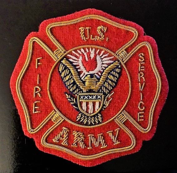 Primary image for US ARMY FIRE BADGE NEW HAND EMBROIDERED CP MADE FREE SHIP USA
