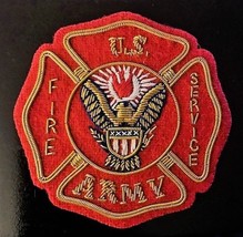 US ARMY FIRE BADGE NEW HAND EMBROIDERED CP MADE FREE SHIP USA - £15.63 GBP