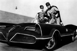 Batman B&amp;W Ward/ West Standing On Batmobile 18x24 Poster - $23.99