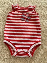 Faded Glory Girls Red White Striped Sleeveless One Piece Blue Butterly 3... - £3.51 GBP