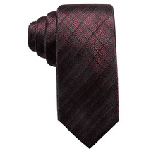 RYAN SEACREST DISTINCTION Maroon Red Black Salina Grid Silk Slim Tie - $19.99