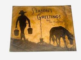 Rare Signed Ed Hosea 1930s Western Copper Foil Art Silhouette Cowboy Hor... - $247.47