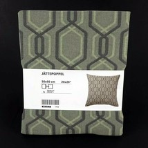 Ikea Jattepoppel Pillow Cushion Cover Cotton 20&quot; x 20&quot; Green/Gray New - £12.23 GBP