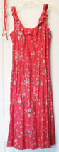 Malia Honolulu Pink Ruffle Floral Print Sundress Dress Vintage 12 or Medium - £22.77 GBP