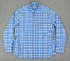 Vineyard Vines OTG On The Go Performance Shirt Mens XL Blue Plaid Button... - $29.67