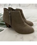 Vionic Womens Sterling Ankle Boots Booties Size 9.5 Gray Suede Block Heel - $48.50