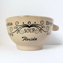 My Café Embossed Florida 16 oz. Beige Black Stoneware Soup Mug - $17.07