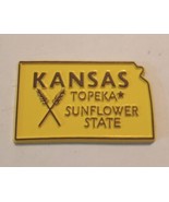 Kansas die cut rubber fridge magnet yellow brown Topeka sunflower State ... - $10.01