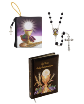 Boy&#39;s &quot;Bread of Life&quot; First Communion Eucharist Rosary, Case &amp; Book Set ... - £15.79 GBP