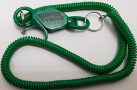 Circus Circus Las Vegas Casino bungee players card/keychain holder lanyard green - £2.33 GBP