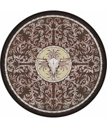Western Scrimshaw Inspired 8' Round Area Rug - $1,178.49 CAD