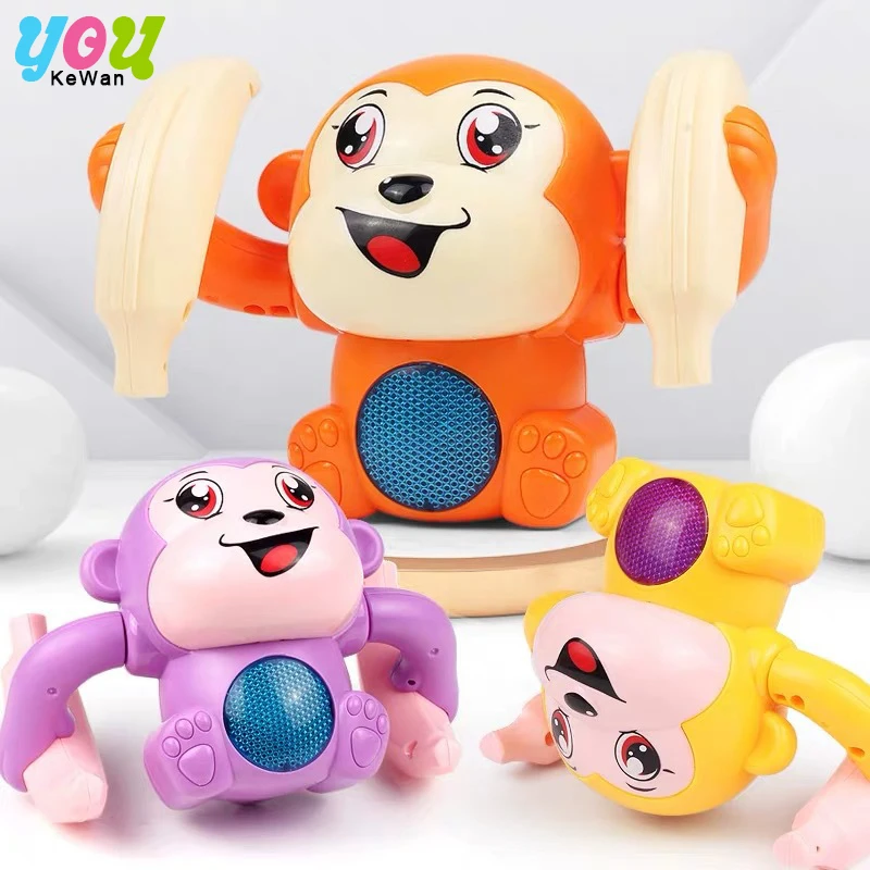 Baby Electric Tumbling Monkey with Light Music Sound Control Crawling Pet - $13.12