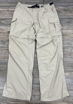 Guide Series Men&#39;s Convertible Hiking Cargo Pants Beige Tan Nylon Size 36/32 - £9.34 GBP