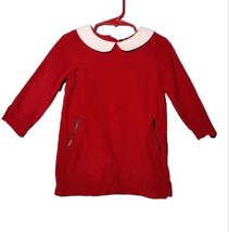 Vintage Baby Gap Toddler Girls Corduroy Dress Size 3T Red Peter Pan Collar - £10.16 GBP
