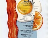 Maryland Way Restaurant Bacon &amp; Egg Shaped Door Hangar Breakfast Menu 1992 - $17.82