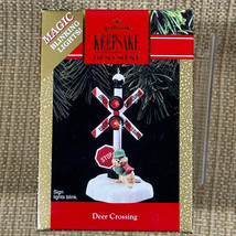 1990 Hallmark Keepsake Christmas Ornament Deer Crossing Sign Blinking Li... - $16.78