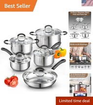 Professional 10-Piece Stainless Steel Cookware Set - Induction Compatible - $137.99