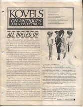 Kovels Antiques Newsletter Barbie Ken Dolls March 1985 - $9.00