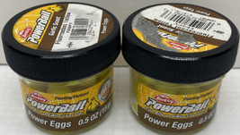 Berkley Powerbait Floating Power Eggs &quot;Fluorescent Yellow&quot; 0.5oz Jar 2 Jars New - £9.77 GBP