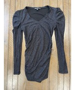 INC Shimmery Black V Neck Top Size XS - £7.67 GBP