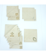 Vintage 11 Linen Napkins Etamine Germany Czechoslovakia 14&quot; X 14&quot;  Chris... - £38.80 GBP