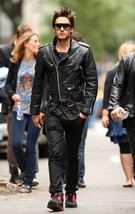 Handmade Mens Jacket, Jared Leto Leather Jacket, Black Biker Jacket - £141.58 GBP