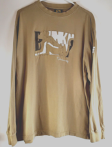 Vintage Drunknmunky LS Shirt Tan Mens Size L Front Logo Streetwear 100% ... - $20.80