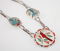 Vintage Harlan &amp; Monica Coonsis Zuni Turquoise &amp; Corail Oiseau Argent Co... - $29,547.07 MXN