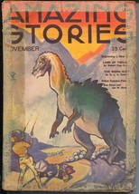 Amazing Stories 11/1934-Dinosaur cover-sci-fi pulp-FR - £64.92 GBP