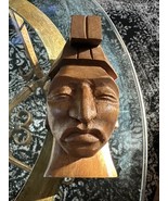 Jose Pinal Wood Carving Aztec Royal Mexico Art Signed - $65.00