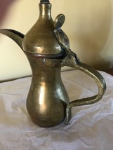 Antique Vtg Arabic Middle Eastern Turkish Brass Tin Coffee Dallah Tea Pot - £27.84 GBP