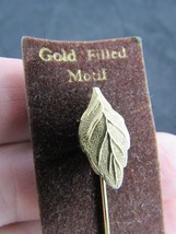 GOLD filled tree leaf autumn fall vintage stick pin lapel hat brooch NICE - $14.01