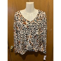 PXL Cheetah Print blouse long sleeved NEW nwt I.n Studio - £11.39 GBP