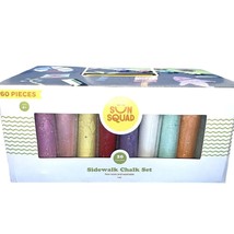 60PC Sun Squad Sidewalk Chalk Set Multicolor 20 Colors Sealed Chalk Summer Fun - £7.20 GBP