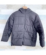 GAP Kids Wamest Puffer Jacket Black Full Zip Hooded Water Resistant Boys... - $39.59