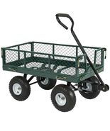 Heavy Duty Green Steel Garden Utility Cart Wagon with Removable Sides - $247.16