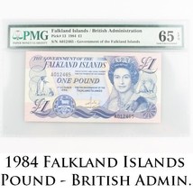 1984 Isole Falkland Uno Pound Gemma UNC-65 EPQ £ 1 British Direzione Pick-13 - £124.64 GBP