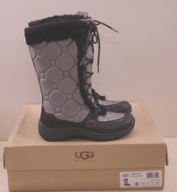 NEW Ugg Snow Boots Leather &amp; Fabric Waterproof Size 6  5738 Black &amp; Gray Rare - £98.95 GBP