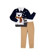 Wonder Nation Baby Boy Holiday Sweater, Button-Up Shirt, and Pants Size ... - £19.41 GBP
