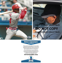 Eric Davis signed Cincinnati Reds baseball 8x10 photo proof Beckett COA auto - £77.85 GBP