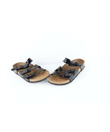 Vtg Birkis Birkenstock Womens 6 Distressed Patent Leather Buckle Sandals... - $59.35