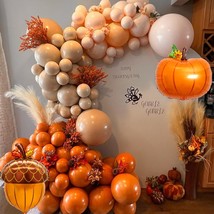 Fall Balloons Garland Kit For Autumn Party Decorations,Orange Off-White Apricot  - £20.90 GBP